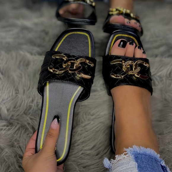 "BIG SALE" Chain Sandal Black - Picture 5 of 7